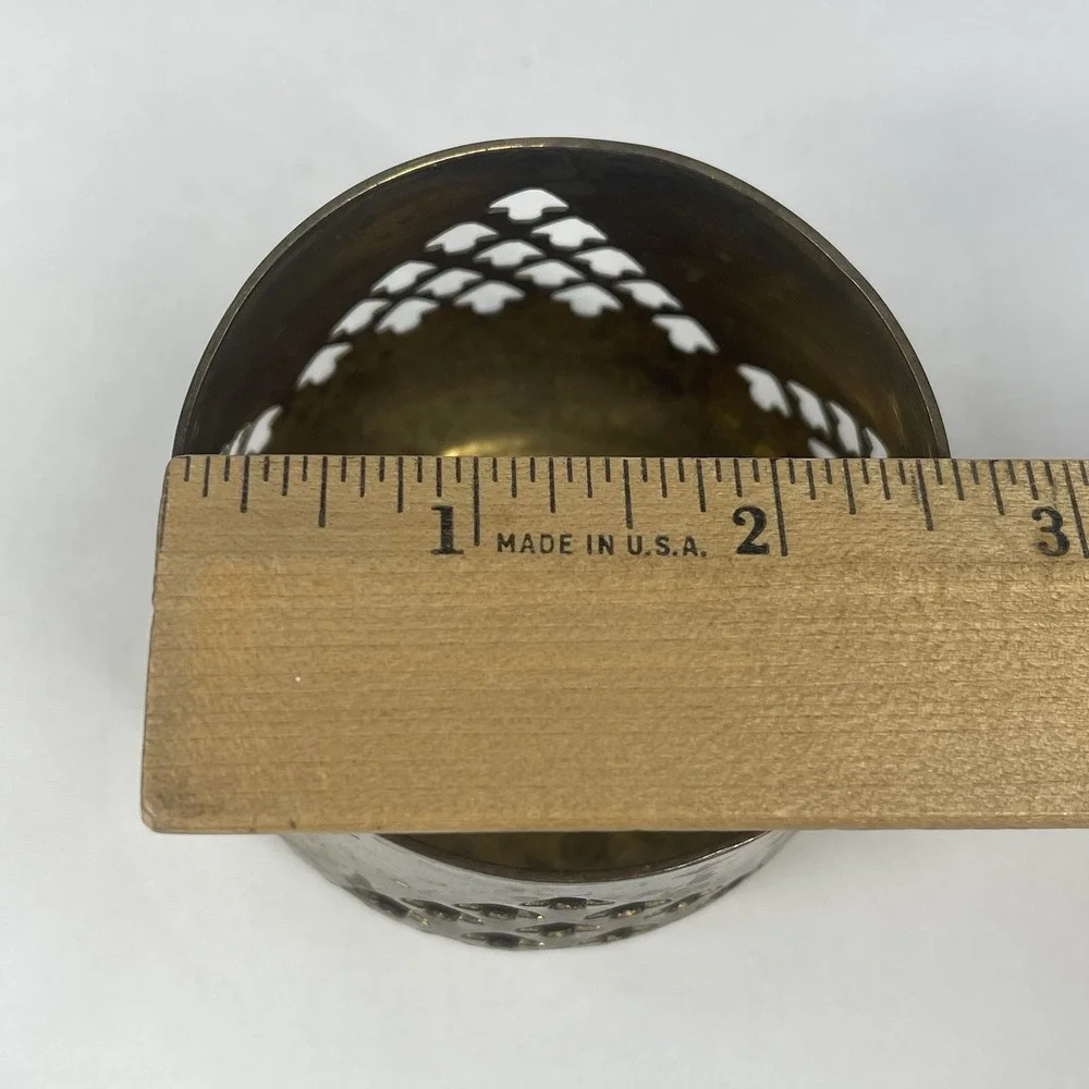 Vintage Solid Brass Basket & Votive Holders Set India Tea Light Candleholders